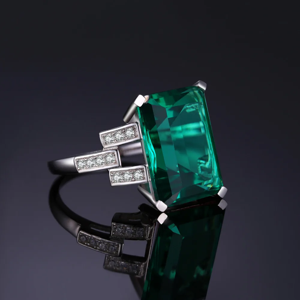 JewelryPalace Роскошные 5.9ct зеленый Nano русские создали изумруд коктейльное кольцо для