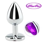 Металлическая Анальная пробка с кристаллами для мужчин и женщин