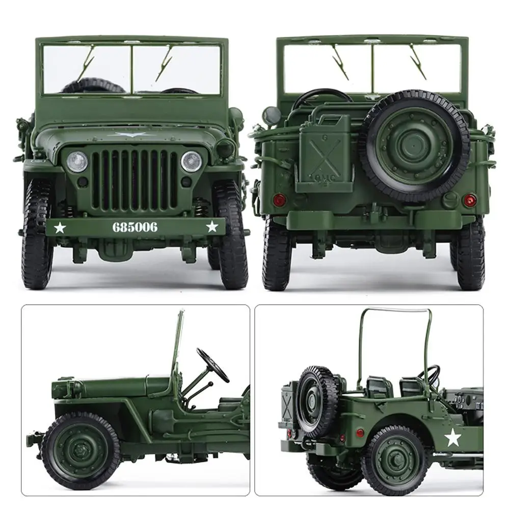 Модель джипа Виллис 1:18 модель автомобиля из сплава украшения детская игрушка 18