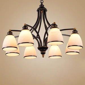 Винтажная бронзовая люстра в стиле лофт в европейском стиле с масляным наматыванием, 3 светильник, 5 светильник к, 6 ламсветильник, 8 лампочек, металлическая люстра со стеклянными оттенками