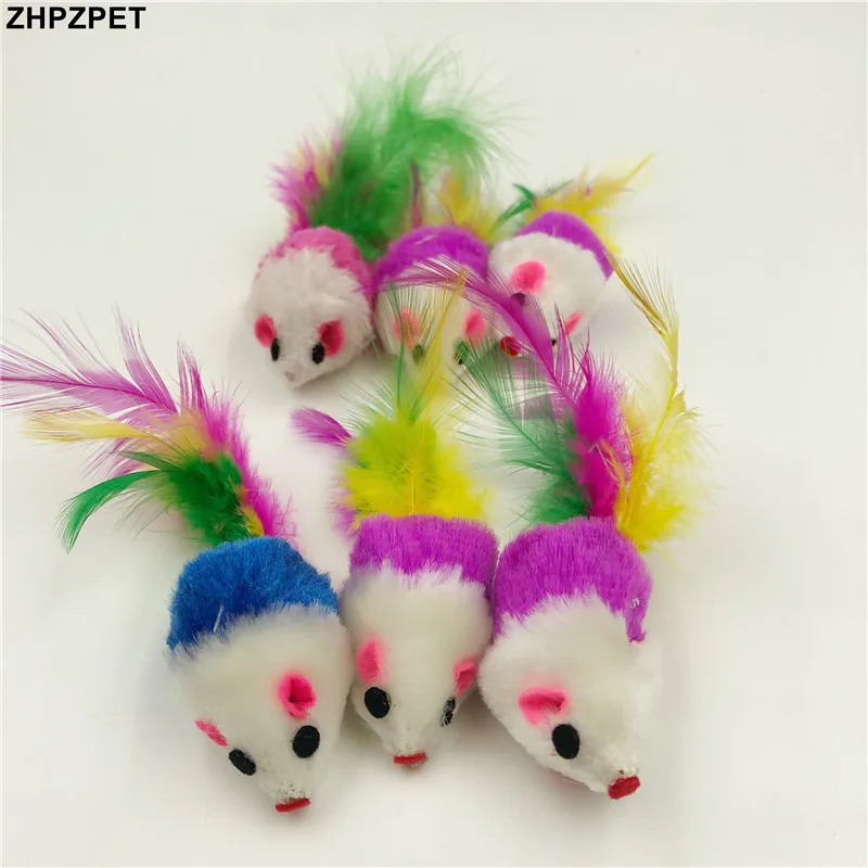 Горячая продажа 1 шт горячие цвета мышки с перьями кошки knuffels случайный цвет мини