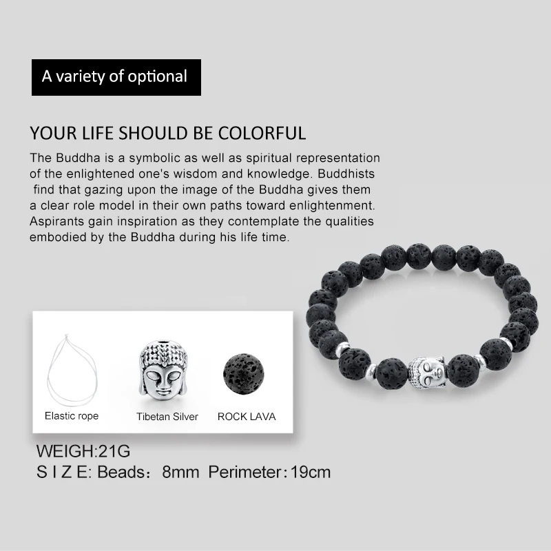 Браслеты CHICVIE Будды из натурального камня с бусинами для женщин и мужчин