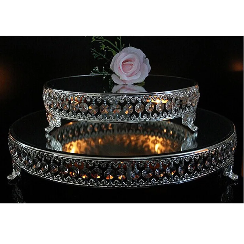 Высококачественная серебряная тарелка круглой формы металлическая акриловая