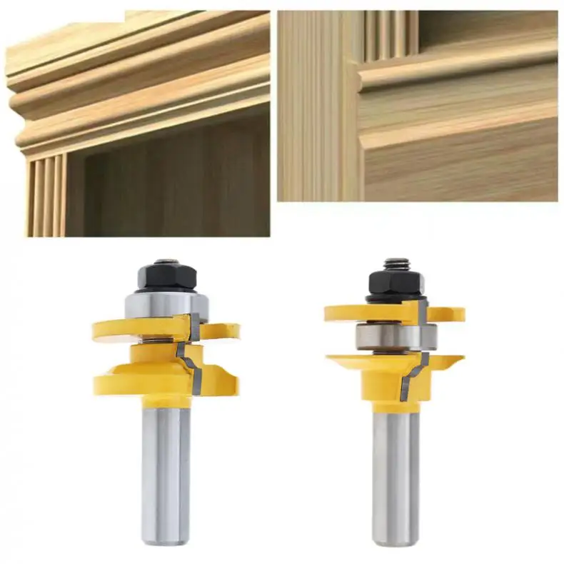 

2pcs/lot 7/10 Inch Tenon Milling Cutter + Door Plank Milling Cutter with 1/2 Inch Shank