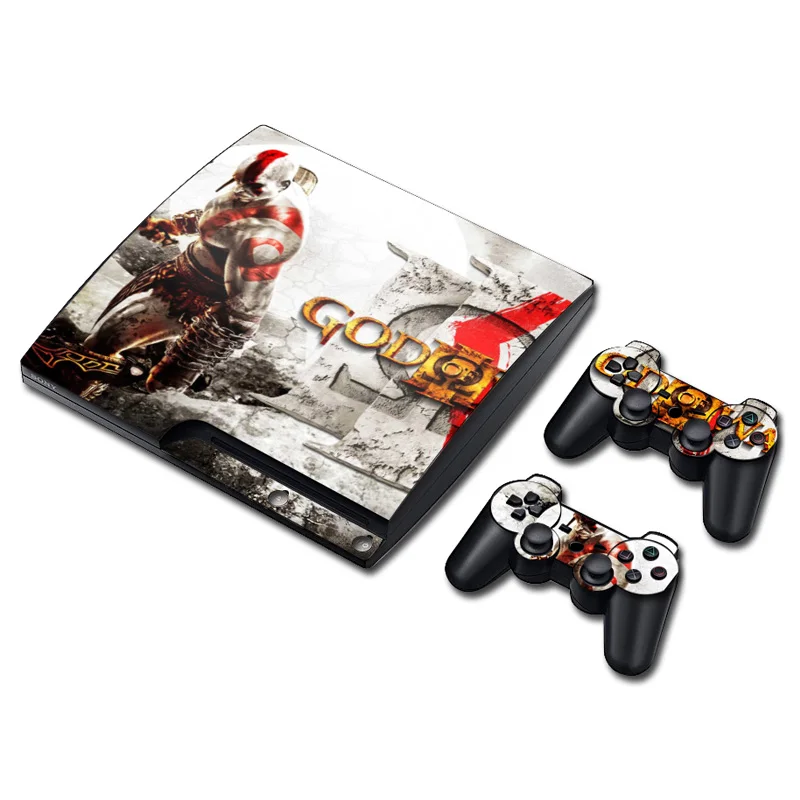 God of War Custom Sticker Viny Host Protective Film Skin Case &amp2x Controller Decals For Sony Playstation3 PS3 Slim Console |