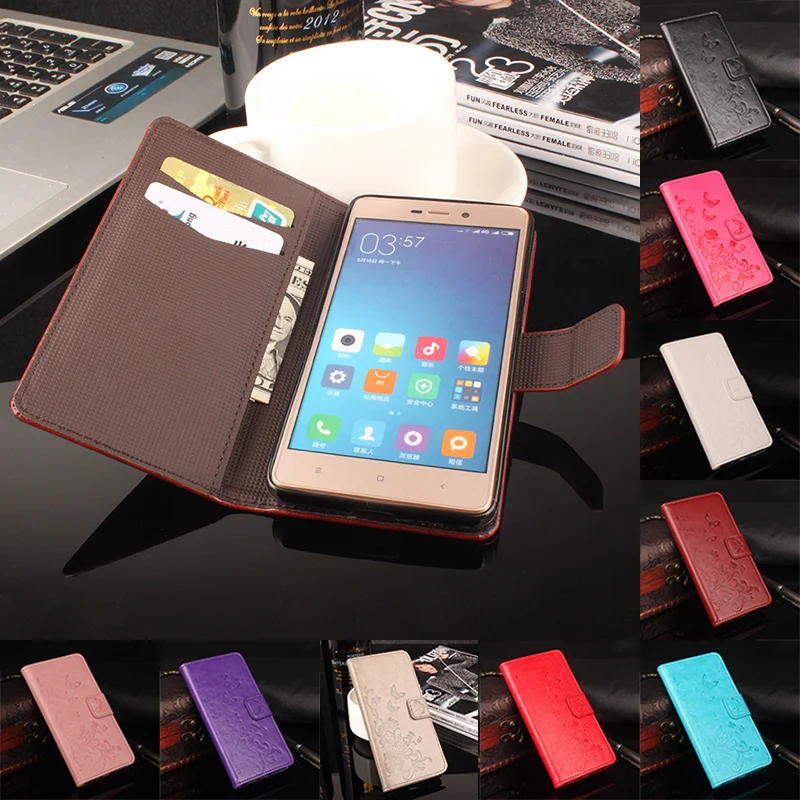 HongBaiwei Brand Luxury Wallet Leather Case for Xiaomi Redmi 3 Pro Flip Stand 3D Fashion Flower Card Bag Cover Coque | Мобильные