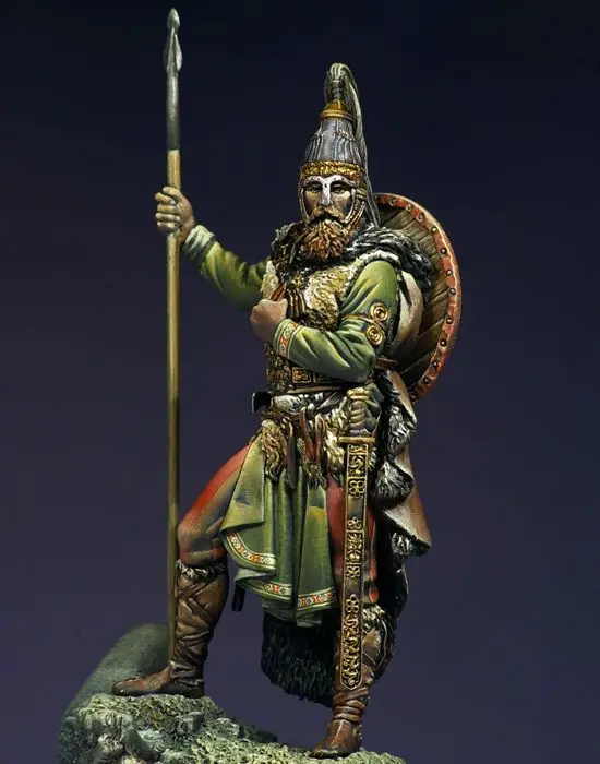 1/24 75 мм старинная подставка славянский воин солдата модельная фигурка из смолы