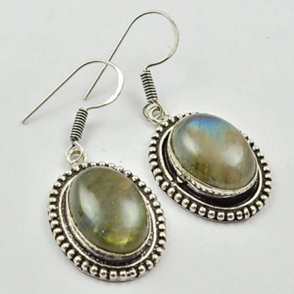 

Labradorite , Silver Overlay on Copper Earrings ,45mm , E2637