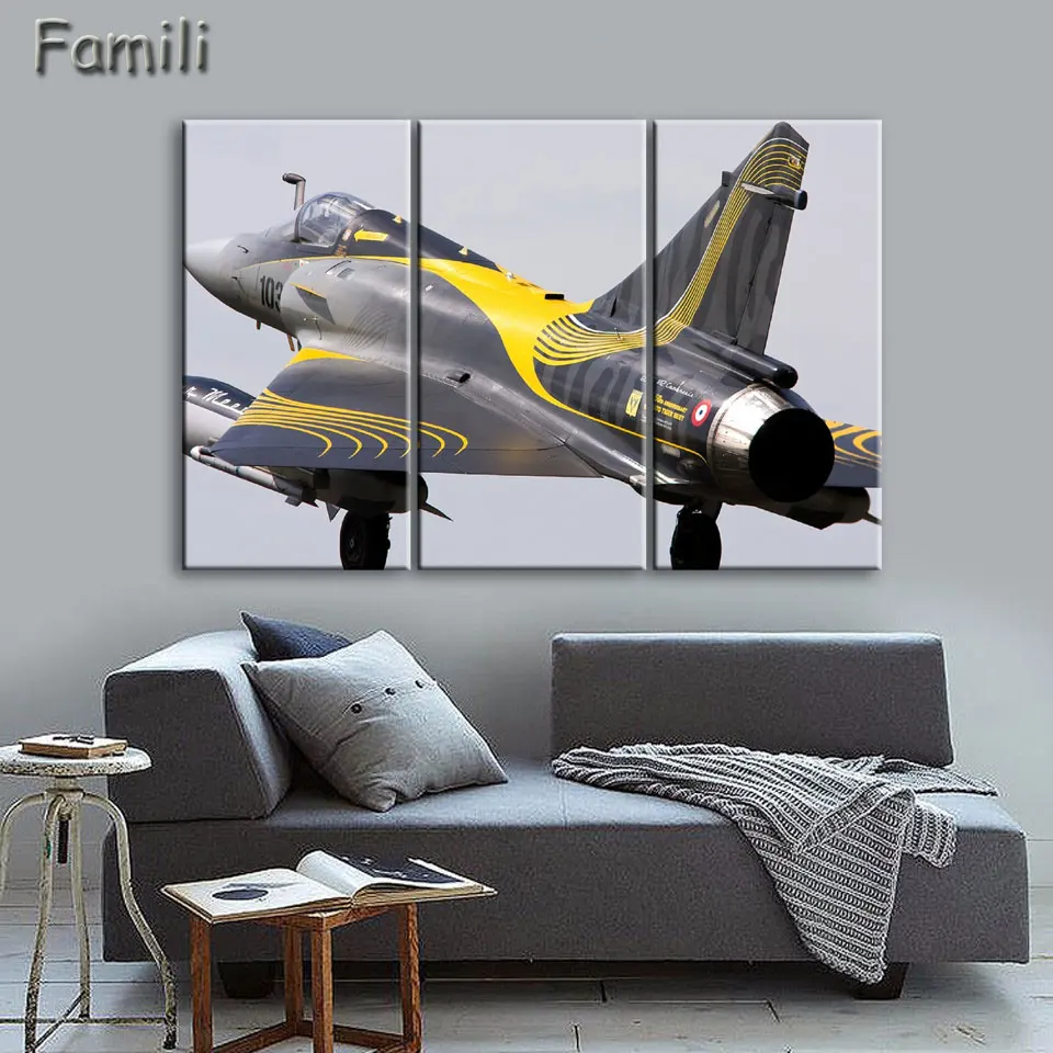 

Cuadros Painting 3Pcs/set Modern Fighter Aircraft Canvas Painting Combat Wall Picture Art For Living Room Unframed