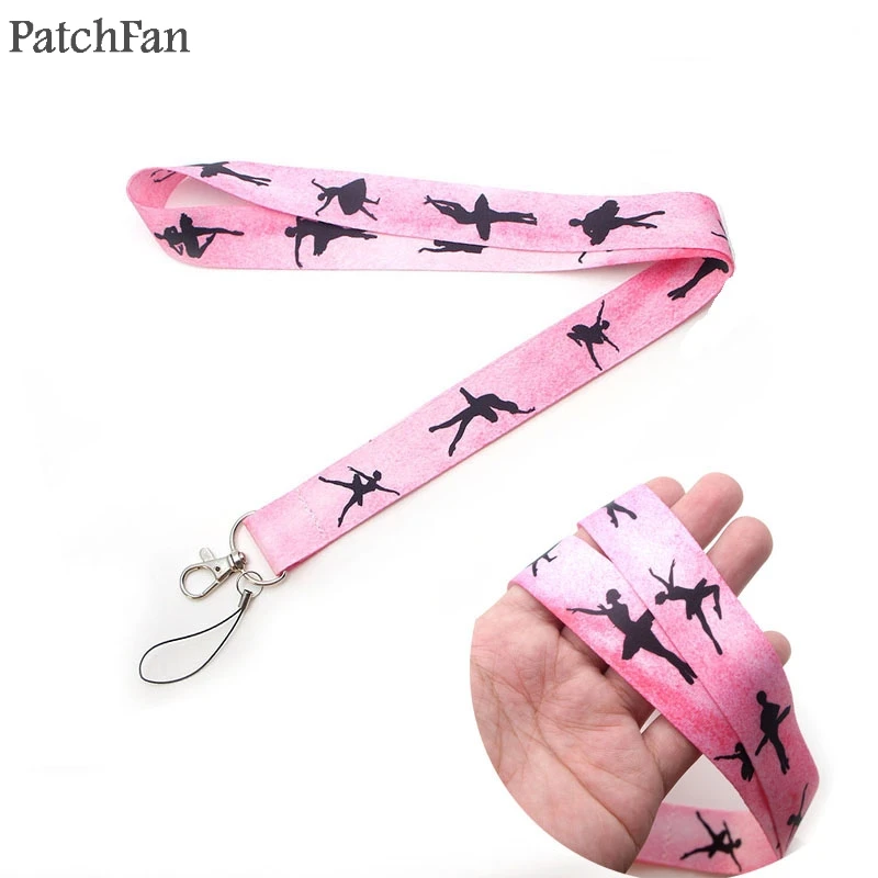 Patchfan балетный танцевальный брелок для девочек, ремешок, тесьма, детский шейный ремень, тканевый значок, держатель для телефона, ожерелье, аксессуар A1158