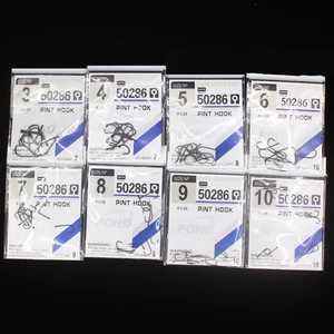 Крючок рыболовный из нержавеющей стали, черный, с удлиненным хвостовиком, 10 шт., 50286