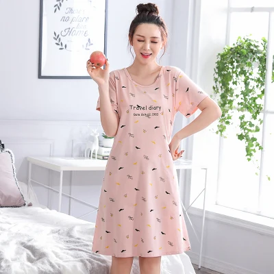 02 5XL 4XL Женское ночное платье, дизайн, летняя одежда для сна, домашняя одежда для женщин, ночная рубашка из хлопка, женская ночная рубашка 02 - Цвет: 02