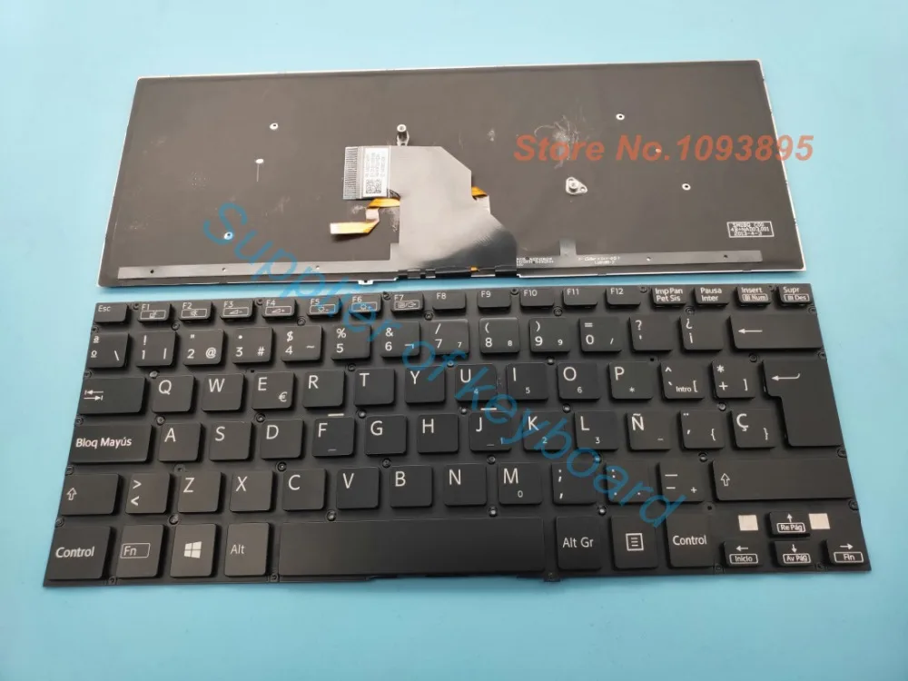 Новая испанская клавиатура для ноутбука SONY VAIO SVF144B1EU SVF14325CLW SVF14413CLW SVF142C29U, испанская клавиатура с черной подсветкой