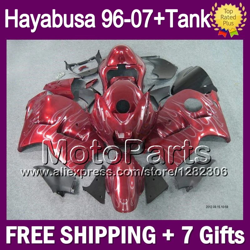 7 подарок Обтекатель SUZUKI GSX R 1300 04 05 06 07 9T1249 Hayabusa GSXR1300 R1300 2004 2005 2006 2007 Серебро пламя