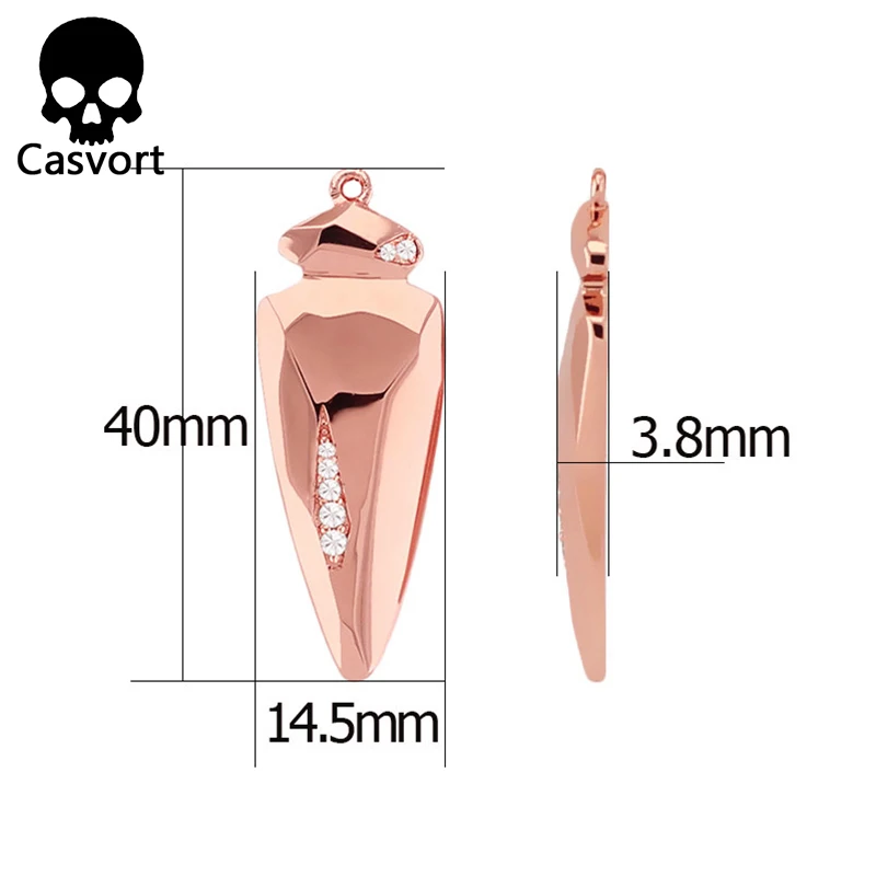 Женские серьги с фианитом Casvort современные из розового золота ювелирные