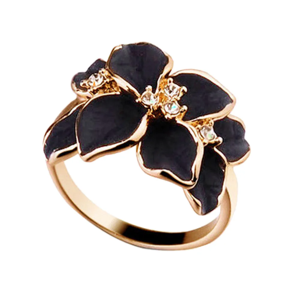 Lovely white Flower Pearl Ring Circle Stud Fashion Design Engagement White Black woman ring 2019 New | Украшения и аксессуары