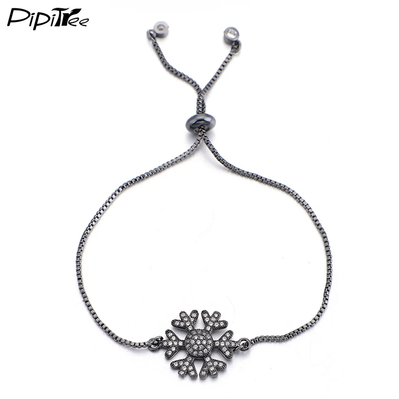 Браслет Pipitree со снежинками и цветами для женщин мужские шармы цвета розового