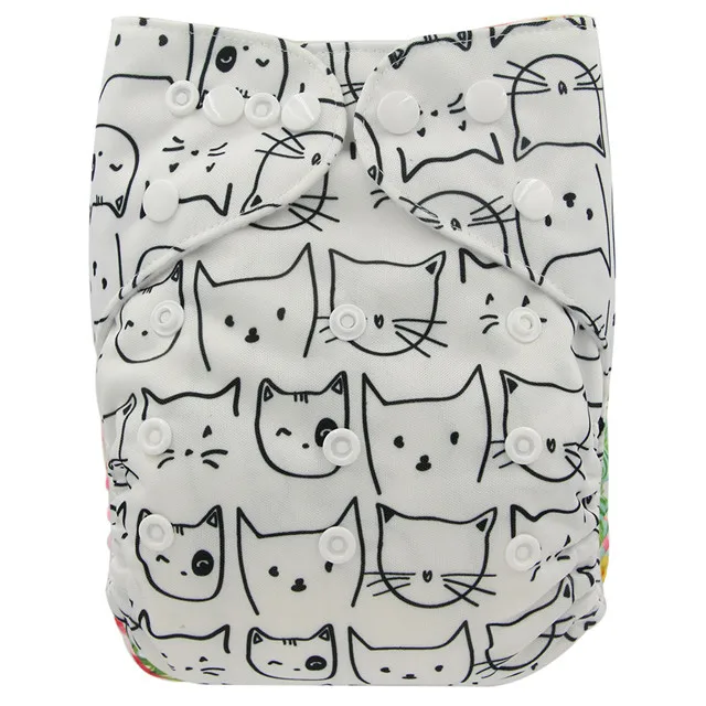 OB166 Ohbabyka Washabe Многоразовые детские подгузники с карманами, покрытые замшевой тканью, подгузники, один размер, регулируемые тренировочные штаны, подарок для ребенка - Цвет: OB166