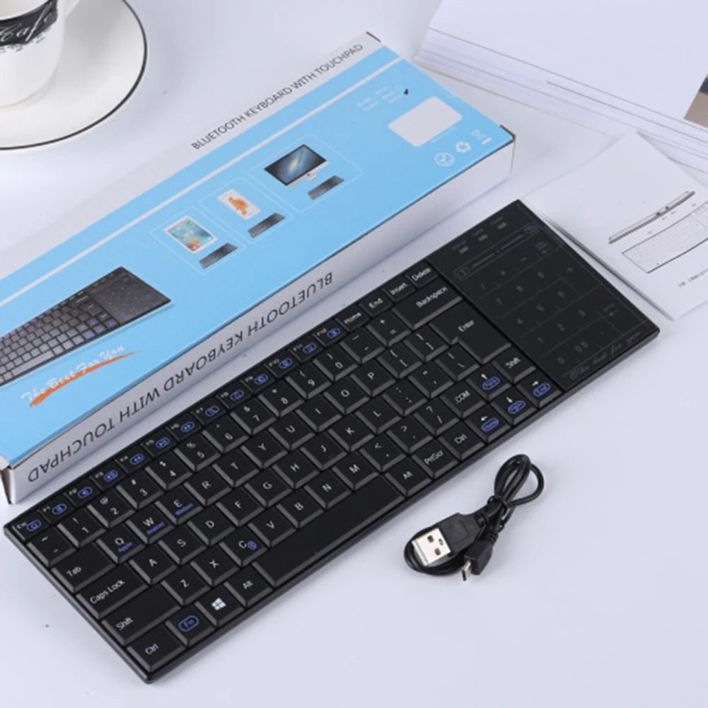 Беспроводная мультимедийная клавиатура Bluetooth 3 0 сенсорная перезаряжаемая с