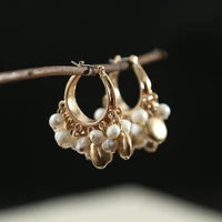 natural pearl earrings circular bohemian south korea imported earrings wholesale