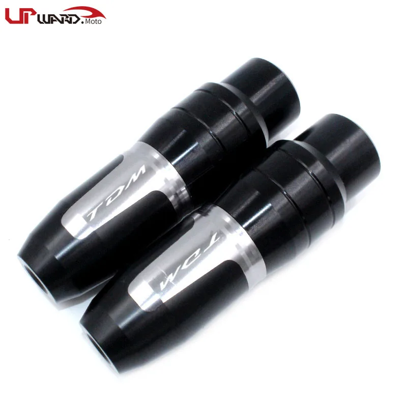 Titanium Для YAMAHA TDM900 TDM850 TDM 900 850 аксессуары для мотоциклов ЧПУ рамка Краш колодки выхлопные Ползунки Краш протектор с логотипом - Цвет: Titanium