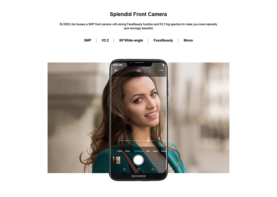 DOOGEE BL5500 Lite u-образная Android 8,1 6,1" MTK6739 четырехъядерный 2 Гб ОЗУ 16 Гб ПЗУ 5500 мАч две sim-карты 13 МП отпечаток пальца мобильный телефон