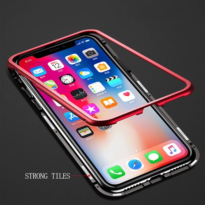 Новый Магнитный абсорбционный пакет 360 Полный объемный чехол для телефона iPhone X 8 7