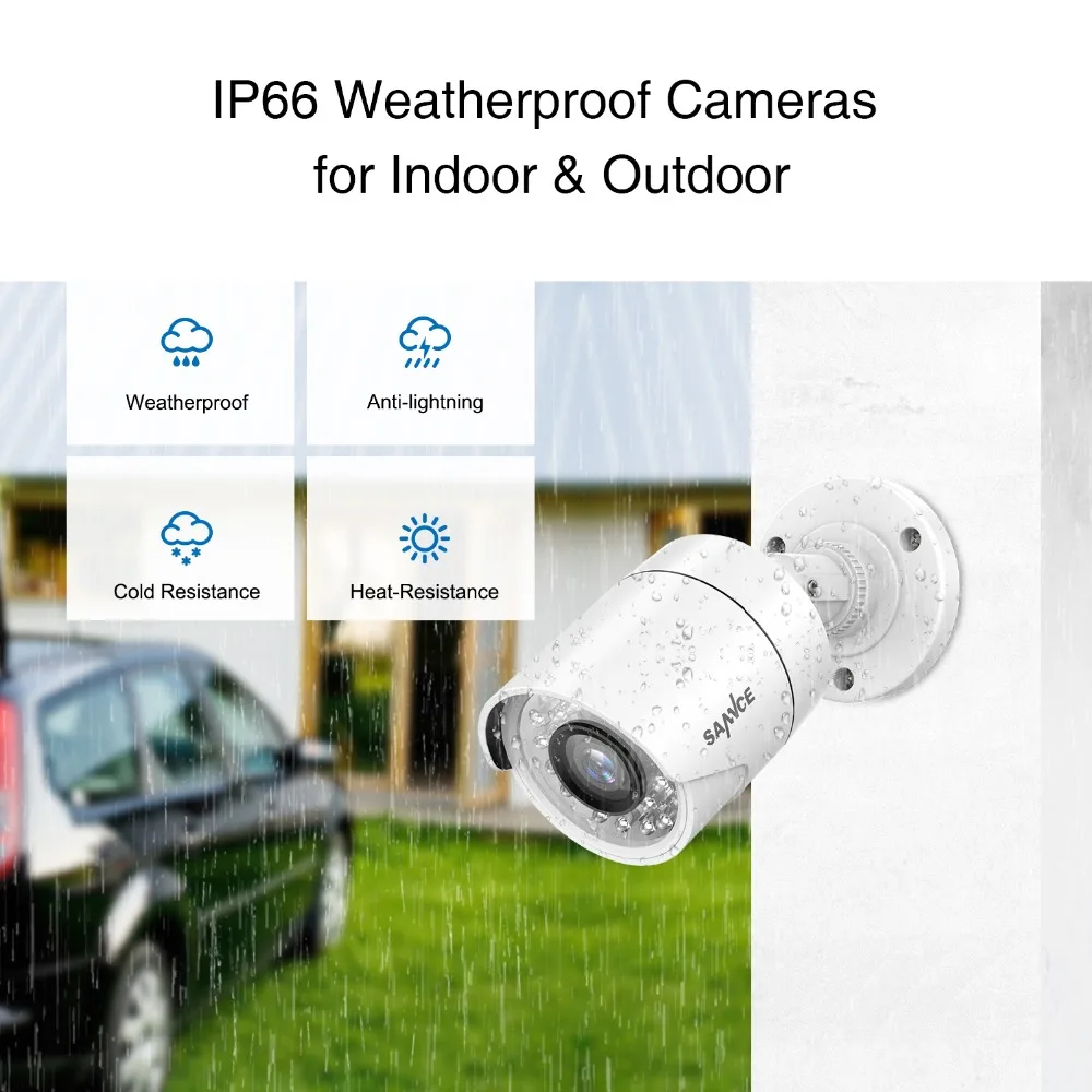 SANNCE 16CH CCTV система безопасности HD 1080N DVR 16 шт. 1.0MP Водонепроницаемая ИК наружная