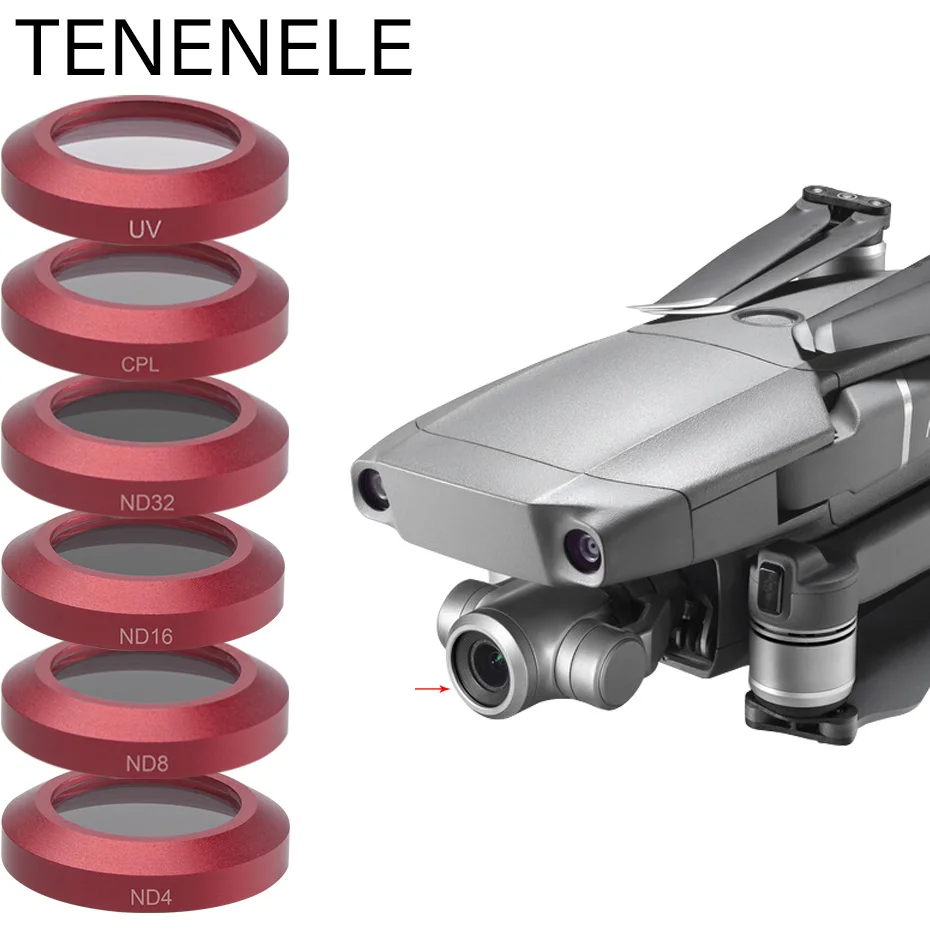 Набор фильтров для камеры TENENELE фильтр дрона ND 4 8 16 32 DJI Mavic 2 Zoom Polar UV Protector Filter Accessories