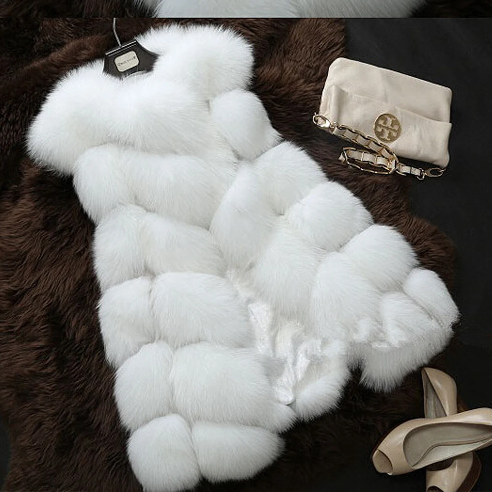 

Зимнее женское пальто из искусственного меха, теплая куртка без рукавов для женщин, зимнее пальто с мехом