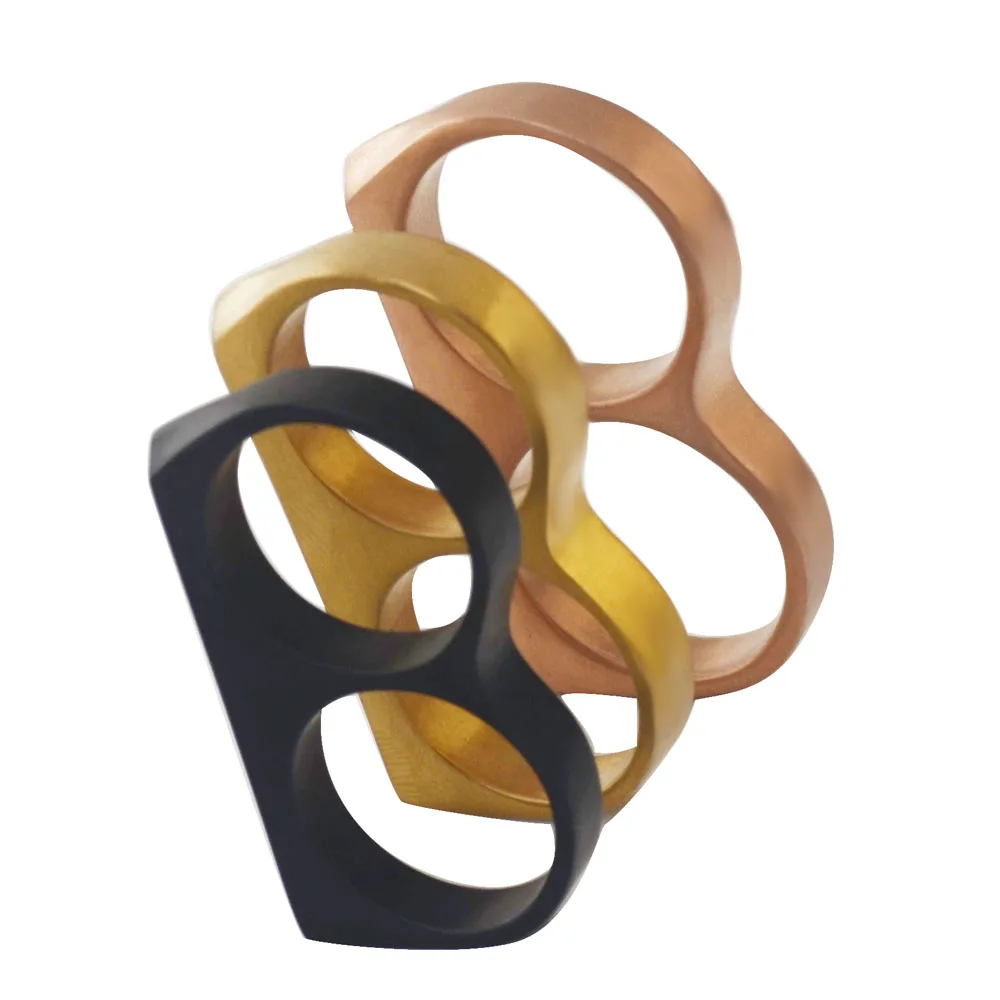 Мужское Винтажное кольцо с двумя/золотистыми пальцами вечерние массивные кольца