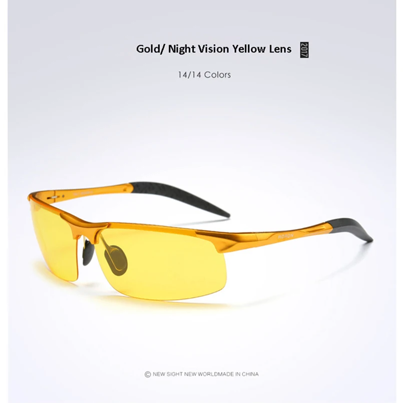 Мужские солнцезащитные очки в алюминиево магниевой оправе ночного видения с