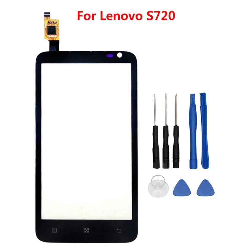 

Сенсорное стекло для Lenovo S720 4,5 ''сенсорный экран Переднее внешнее стекло дигитайзер панель Запчасти сенсор гибкий кабель клейкий