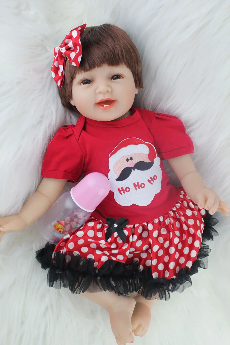 55 см Силиконовая Кукла Reborn Smile Baby Girl игрушки как настоящая 22 дюйма принцесса куклы