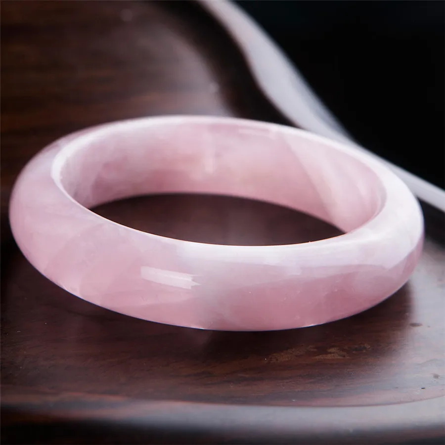 Natural Pink Rose Quartz Crystal Gemstone Woman Lady Fashion Bangle Inner Diameter 55mm 56mm 57mm58mm 59mm 60mm 61mm 62mm AAAAAA