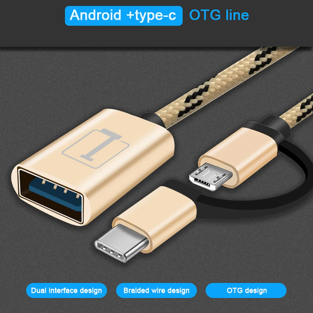 Robotsky 2 в 1 Type C Micro USB OTG кабель адаптер Android для Xiaomi Redmi Samsung коннектор адаптер|Кабели
