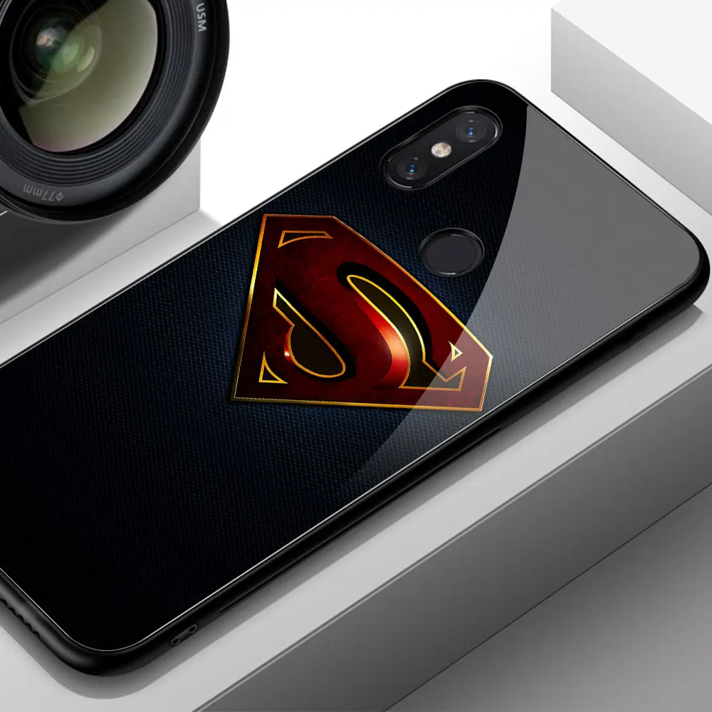 Для Xiaomi mi 6 Чехол закаленное Стекло супермен твердый чехол на заднюю панель телефона для Xiaomi mi 9 чехол mi 6 8 SE LITE mi x 2 2s 3 s MAX 3