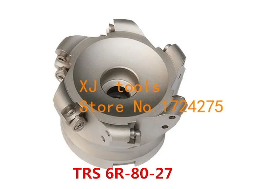 TRS-6R-80-27-6T, round nose surface CNC milling cutter,milling cutter tools,Face Milling Cutter Head carbide Insert RDMT1204