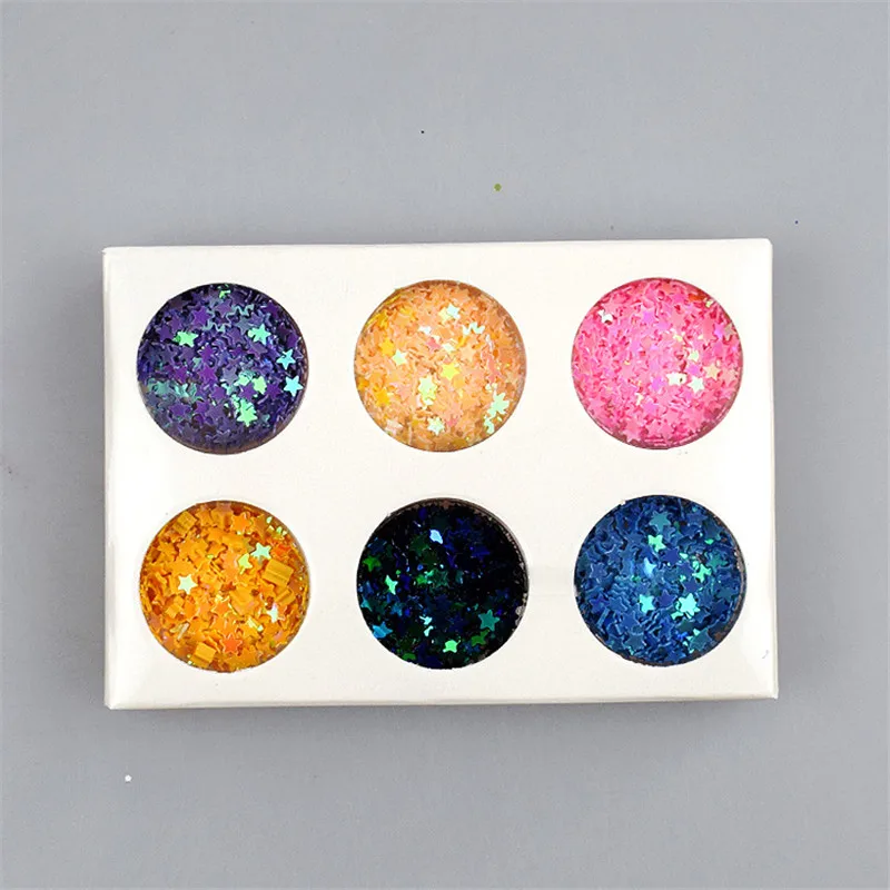 Star sequins 6 отверстий слайм фруктовый ломтик жемчужные блестки мягкая гончарная посыпка наполнитель детские игрушки Моделирование глина DIY аксессуары для ногтей советы - Цвет: Star sequins