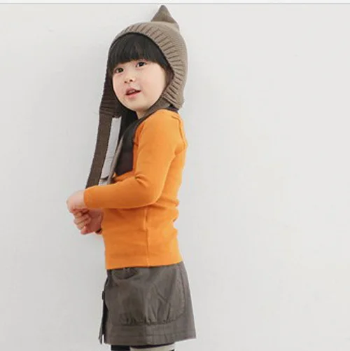 T8622orange Мягкая цельная футболка для мальчика футболки для маленьких девочек с длинным рукавом в конфетных цветах детская футболка хлопок футболки для мальчиков с круглым воротом - Цвет: T8622orange