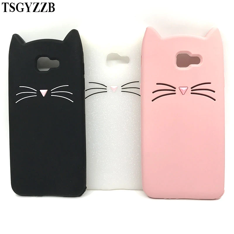 Милый мягкий силиконовый 3D чехол с мультяшным рисунком бороды кота для Samsung Galaxy S6