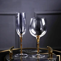 high quality crystal glass cup golden side goblet wine cup champagne glasses creative bar party hotel home drinking ware