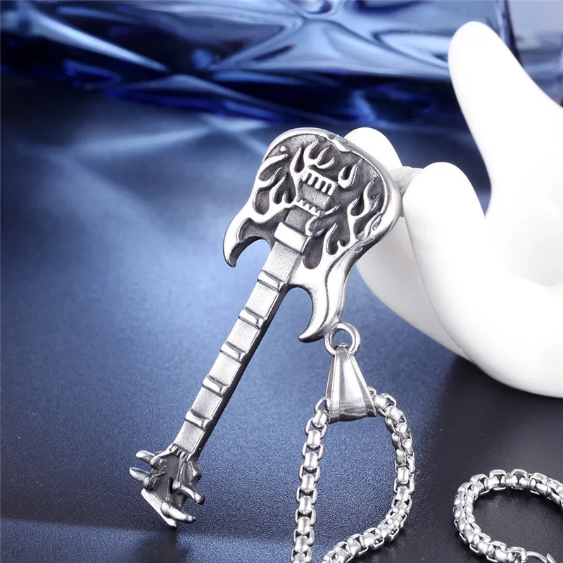 2019 Top Fashion Time-limited Stainless Steel Moana Choker Collares Guitar Necklace Men's Pendant Chain | Украшения и