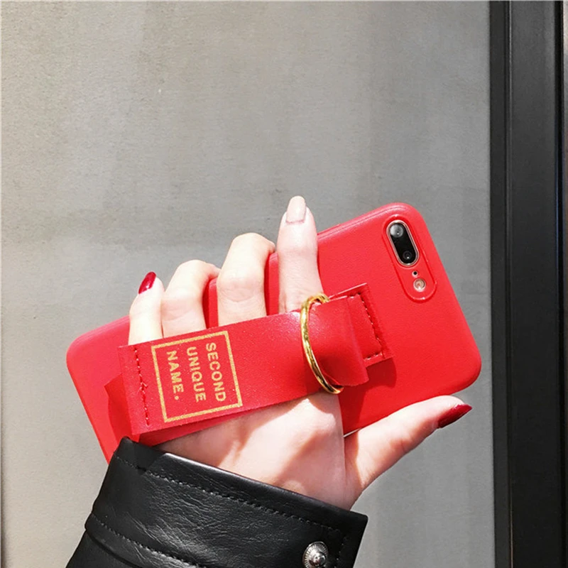 Wmzsucc Бизнес Chic обычный кожаный браслет телефона чехол для iPhone X 8 7 Чехол 6 плюс Рука