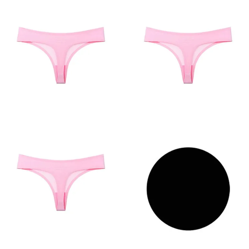 Pink 3 шт., хит, женское сексуальное бесшовное нижнее белье, трусики, стринги, женские трусы, Calcinha, нижнее белье, хлопчатобумажные трусики танга, стринги для женщин, трусики - Цвет: Pink