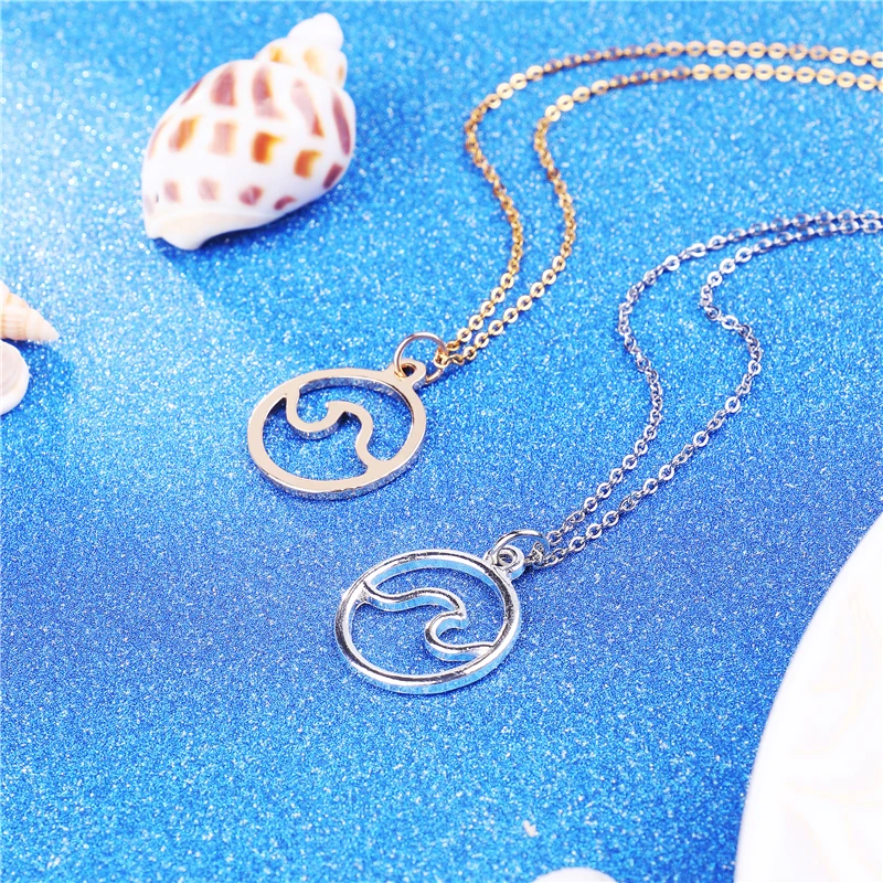 Кулон из нержавеющей стали золотого и серебряного цвета серфер ожерелье для