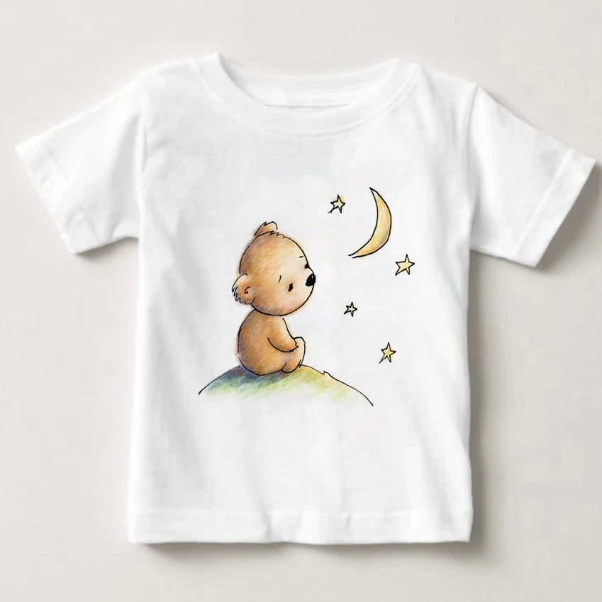 

2020 latest popular printing Teddy bear summer T-shirt Cool girls summer shirt fashion shirt cute bear Tee tops children shirt