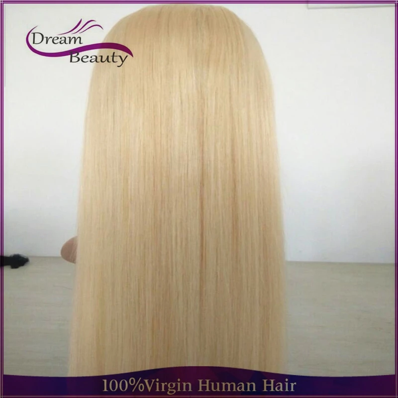 Top Quality Blonde Full Density Virgin Brazilian Thick Human Hair Wig Lace Cheap Front Glueless | Шиньоны и парики