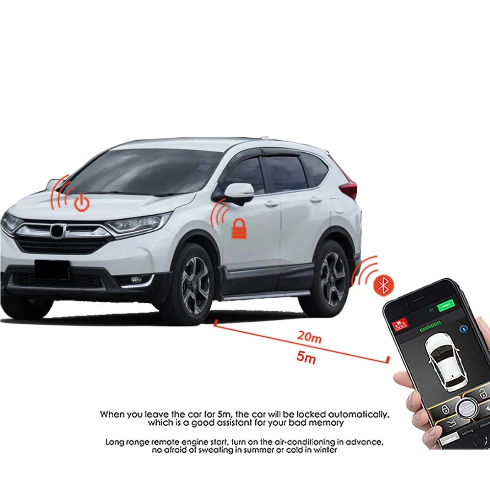 CRV 18 автомобильные аксессуары без ключа удобная система PKE телефон приложение