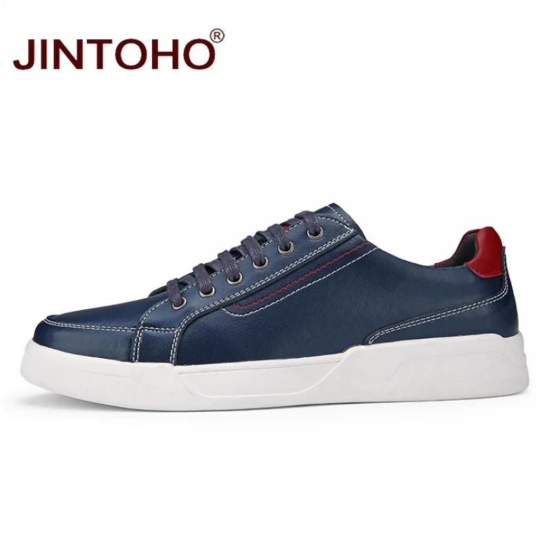JINTOHO/модные мужские туфли на плоской подошве; повседневная мужская обувь из натуральной кожи; повседневная мужская кожаная обувь; мужские туфли для взрослых; кроссовки из натуральной кожи